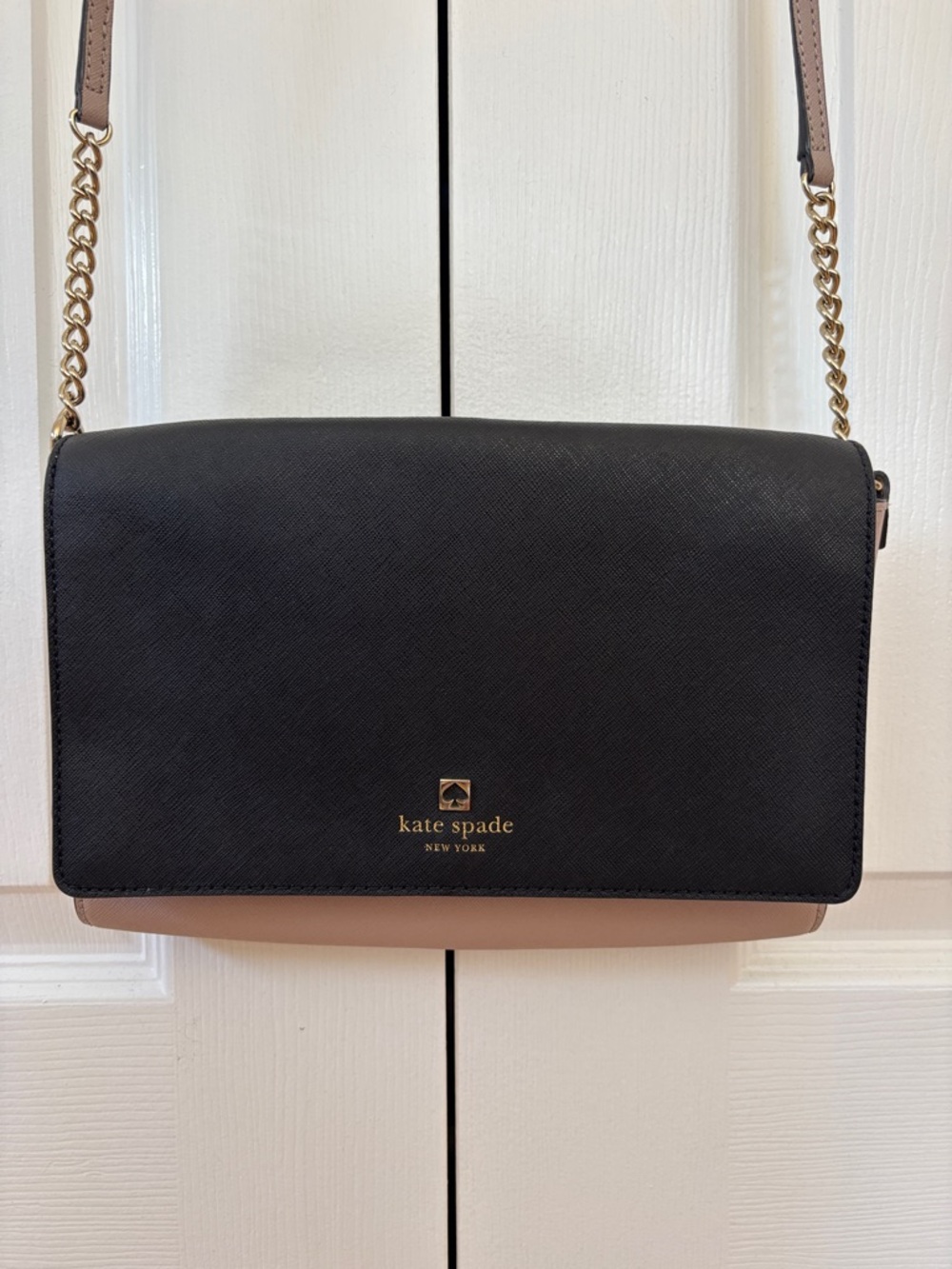 kate spade Black and Nude Two-Tone Chain Crossbody